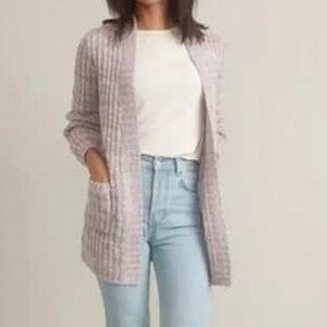 Marine Layer Ontario Cardigan Sweater Women's‎ Medium Textured Lavender Rainbow